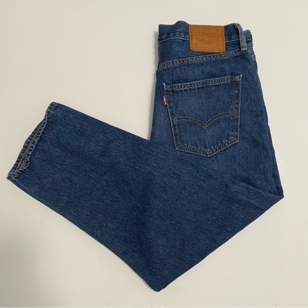 Levi's Men's Premium Stay Loose Straight Leg Cropped Denim Blue Jeans 33x25